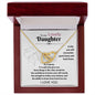 To my Lovely Daughter - Interlocking Hearts Necklace - I Love You