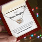 To My Bonus Daughter - Interlocking Hearts Necklace