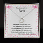 Nieta - Delicate Heart Necklace - abuela y abuelo