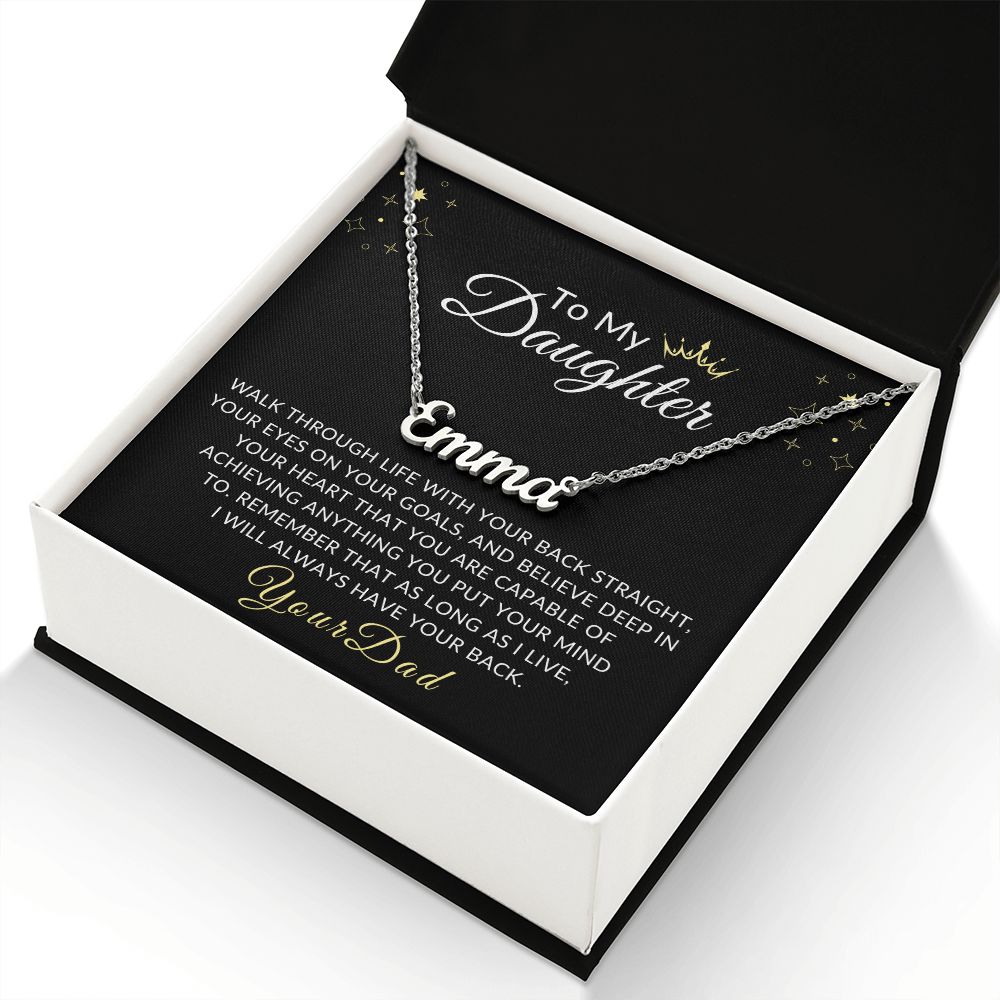 To My Daughter - Personalized Name Necklace - Your Dad