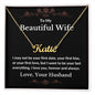 To My Beautiful Wife - Personalized Name Necklace - Love, Your Husband