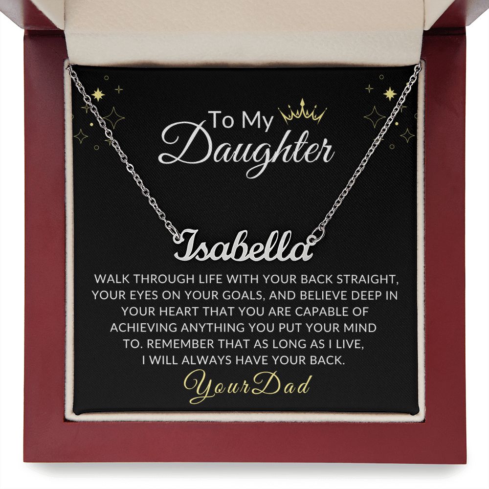 To My Daughter - Personalized Name Necklace - Your Dad