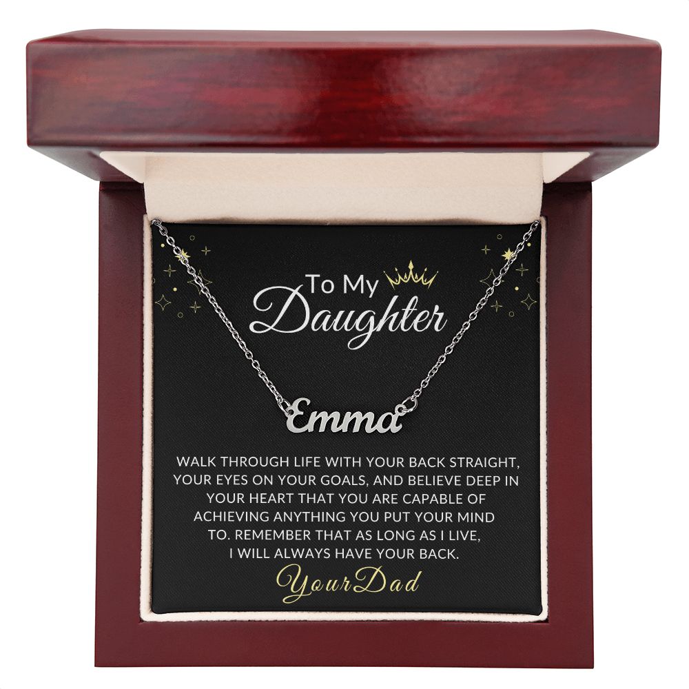 To My Daughter - Personalized Name Necklace - Your Dad