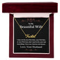To My Beautiful Wife - Personalized Name Necklace - Love, Your Husband