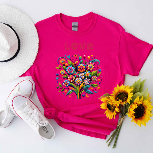 Colorful Love FlowerTree Tee