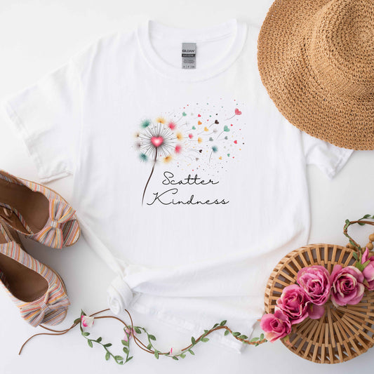 Dandelion Scatter Kindness T-Shirt – Inspirational Graphic Tee