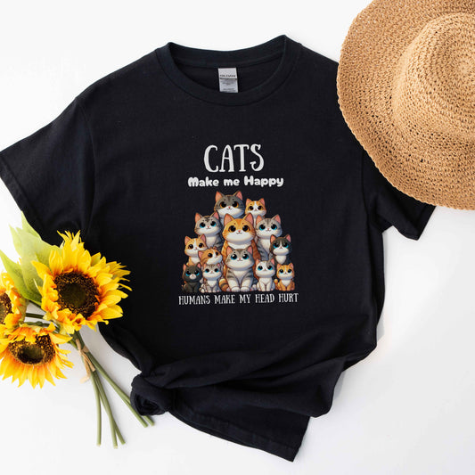 Cats Make Me Happy - T-shirts