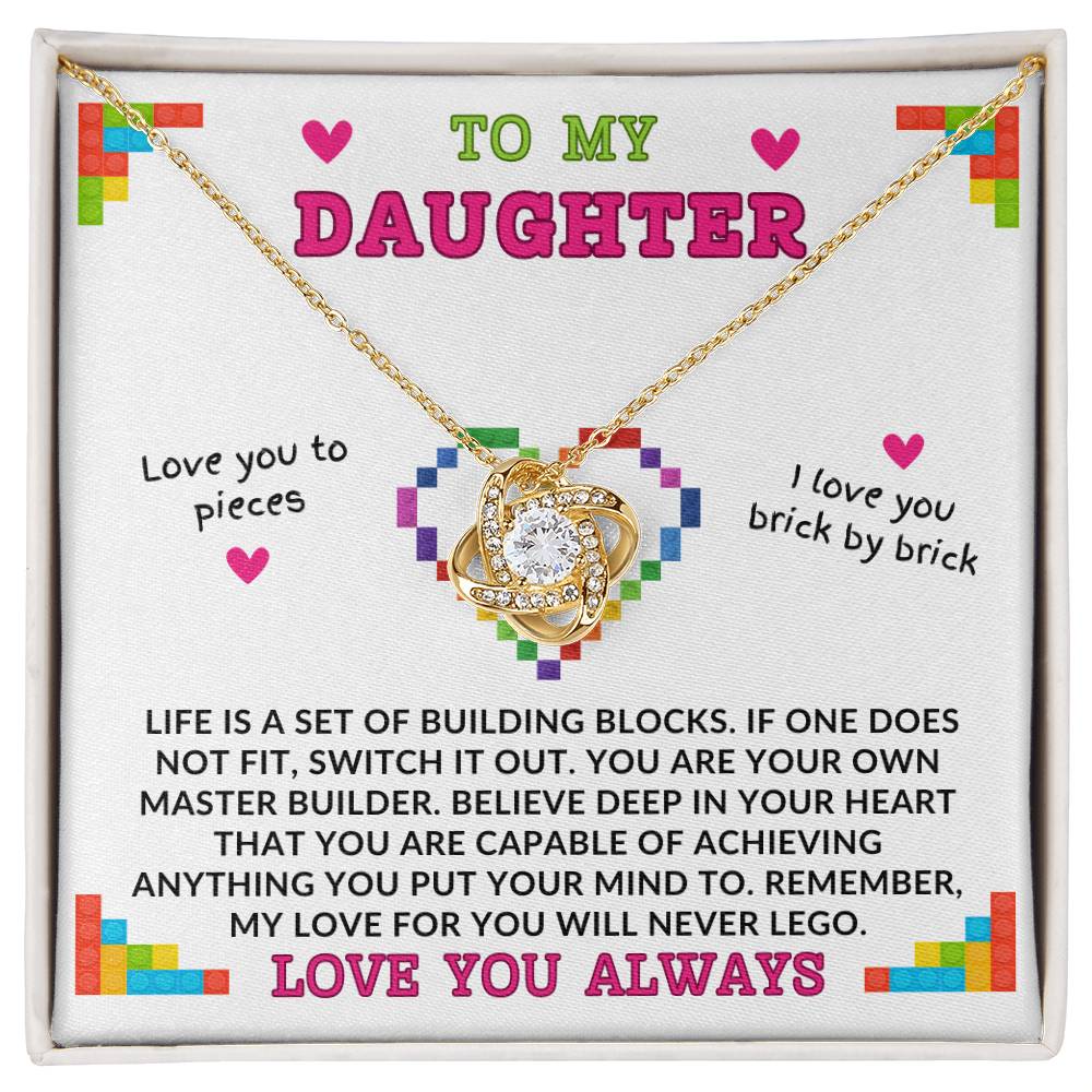 Building Blocks - To My Daughter - Love Knot Necklace