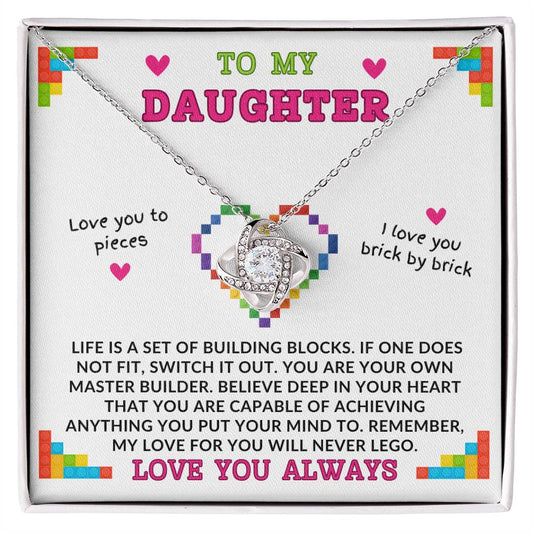 Building Blocks - To My Daughter - Love Knot Necklace