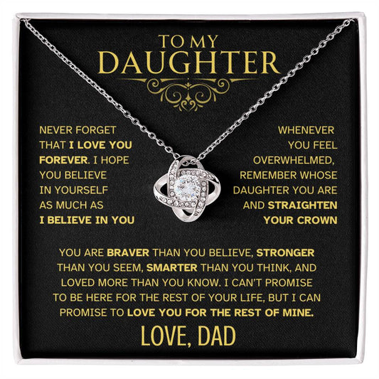 To My Daughter - Love Knot Necklace - Love, Dad