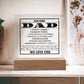 DAD CODE - WE LOVE YOU - Square Acrylic Plaque