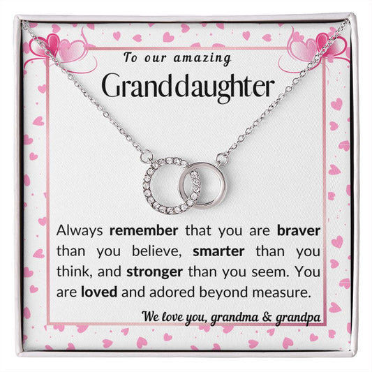 To our Granddaughter - Perfect Pair Necklace - love grandma & grandpa
