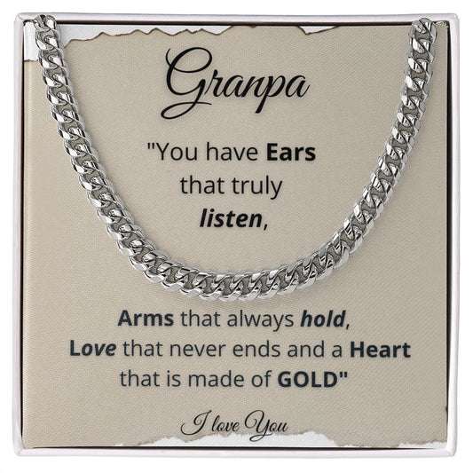 For Grandpa - Cuban Link Chain - Love you