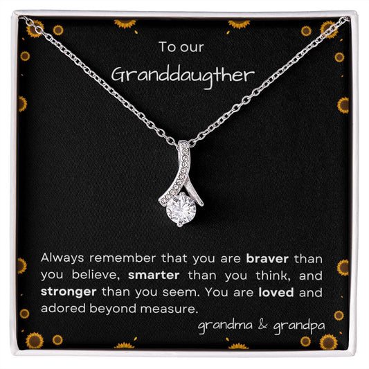 To our Granddaughter - Alluring Beauty Necklace - grandma and grandpa