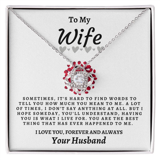 To My Wife - Love Knot Necklace - Your Husband