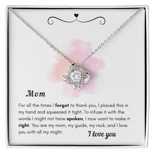 Mom - Love Knot Necklace - I love you
