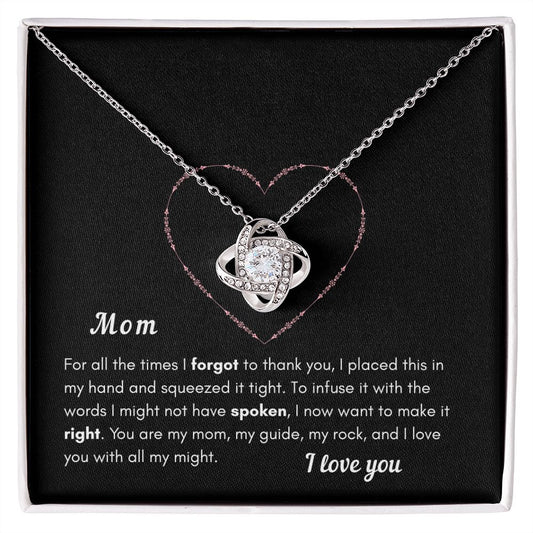 Mom - Love Knot Necklace - I love you