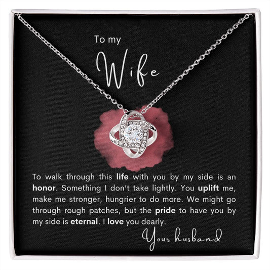 To my Wife - Love Knot Necklace - your husband