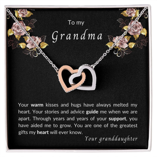 To my Grandma - Interlocking Hearts Necklace - your granddaughter