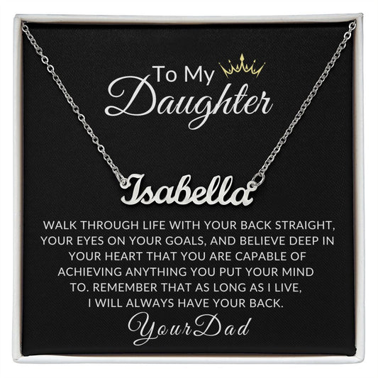 To my Daughter - Personalized Name Necklace- Your Dad
