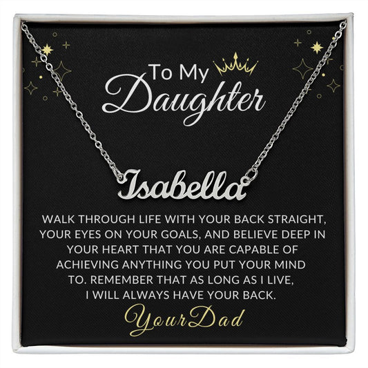 To My Daughter - Personalized Name Necklace - Your Dad