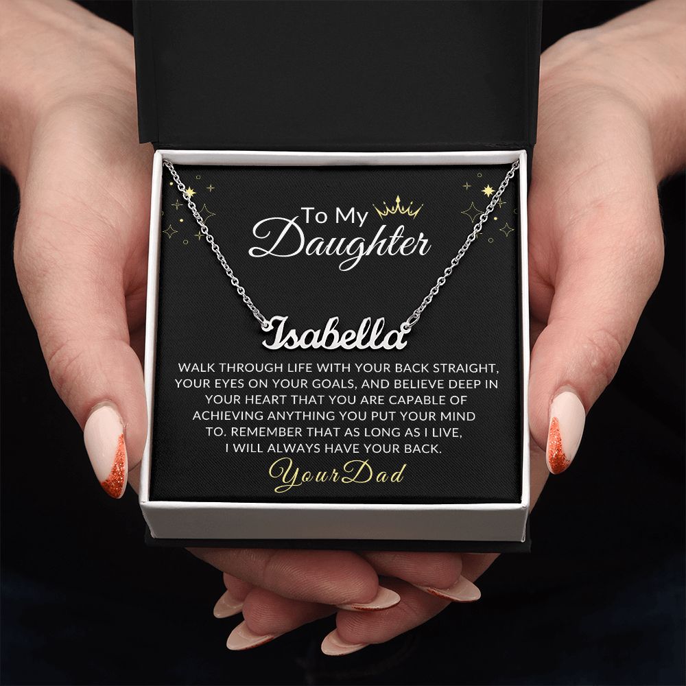 To My Daughter - Personalized Name Necklace - Your Dad