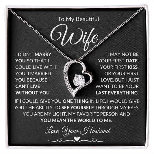 To My Beautiful Wife - Forever Love Necklace - Love, Your Husband