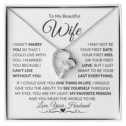To my Beautiful Wife - Forever Love Necklace - Love, Your Husband