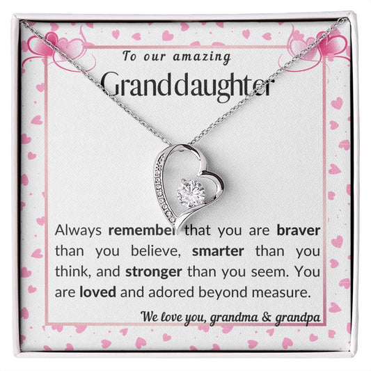 To our Granddaughter - Forever Love Necklace - love grandma & grandpa