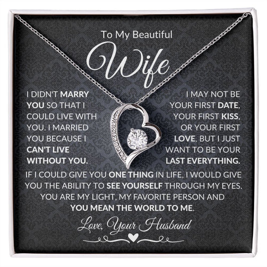 To My Beautiful Wife - Forever Love Necklace - Love, Your Husband